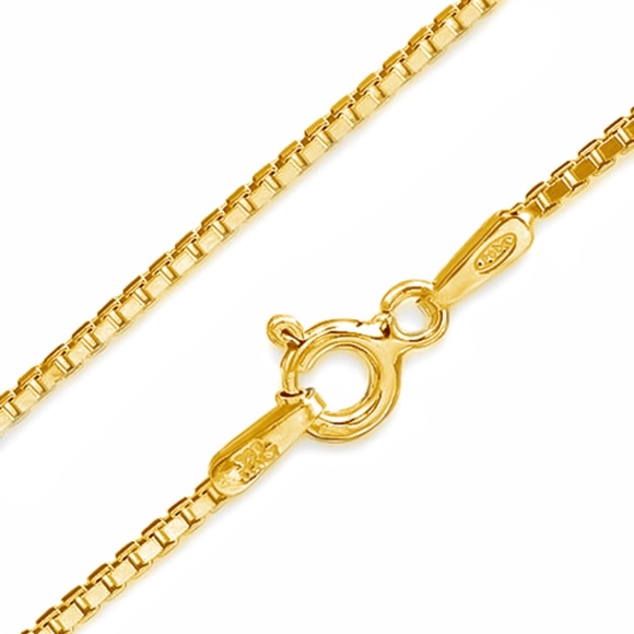 Necklace 18" 0.7mm Sterling Silver Gold Box Chain